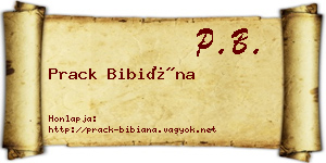 Prack Bibiána névjegykártya